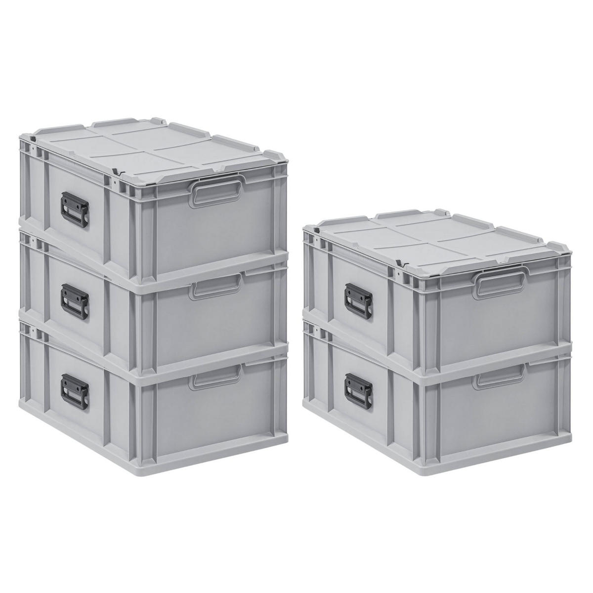 EUROBOX 5x Nextgen Portable 235x40x60cm 44 Liter - Grau, Kunststoff (40/23.5/60cm) - PROREGAL