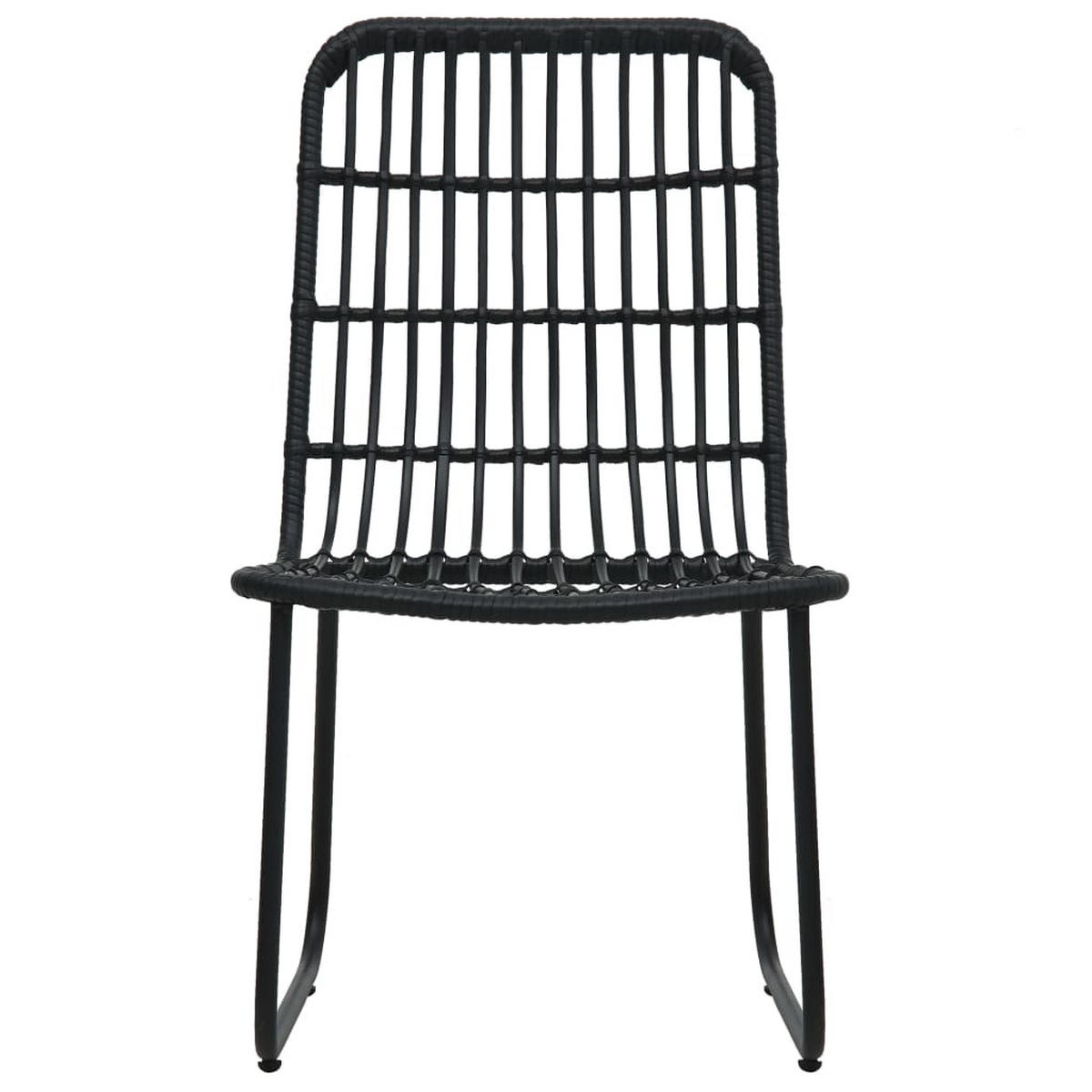 GARTENSTÜHLE 2 Stk. Poly Rattan Schwarz - Schwarz, Kunststoff (53.5/90/53.5cm) - furnicato