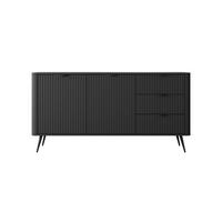 SIDEBOARD Lante schwarz 163 / 38 / 81cm - Schwarz, Holz/Holzwerkstoff (163/81/38cm) - Feldmann-Wohnen