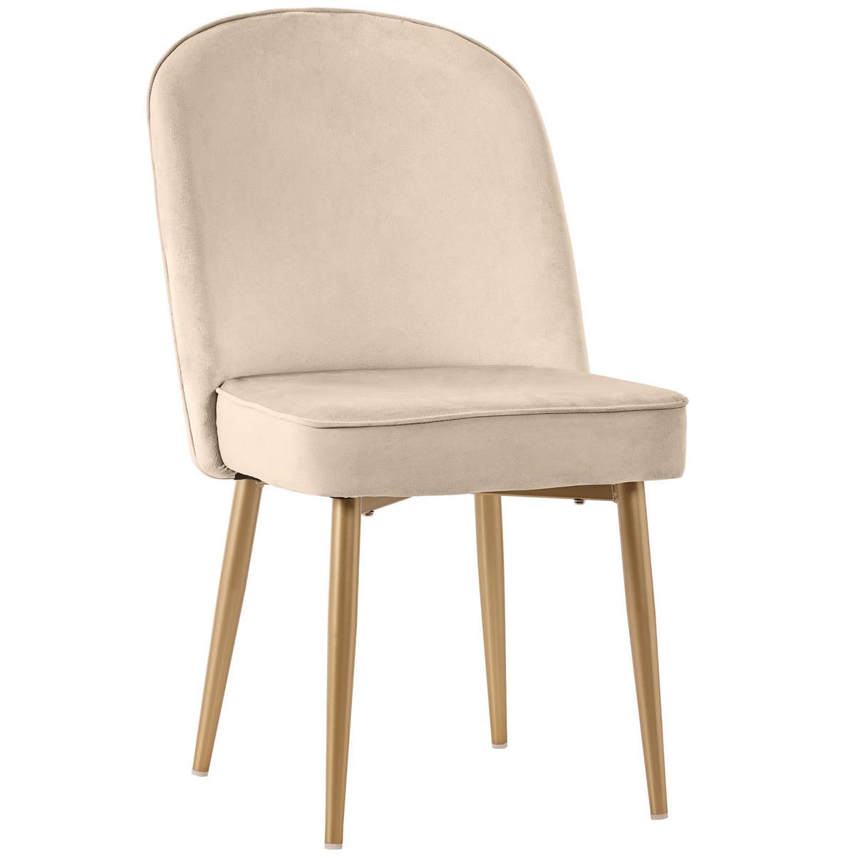 ESSZIMMERSTÜHLE ergonomisch 6er-Set 45,5 x 62 x 87,5 cm Samt Beige - Beige, Metall (62/87.5/45.6cm) - Meubliv