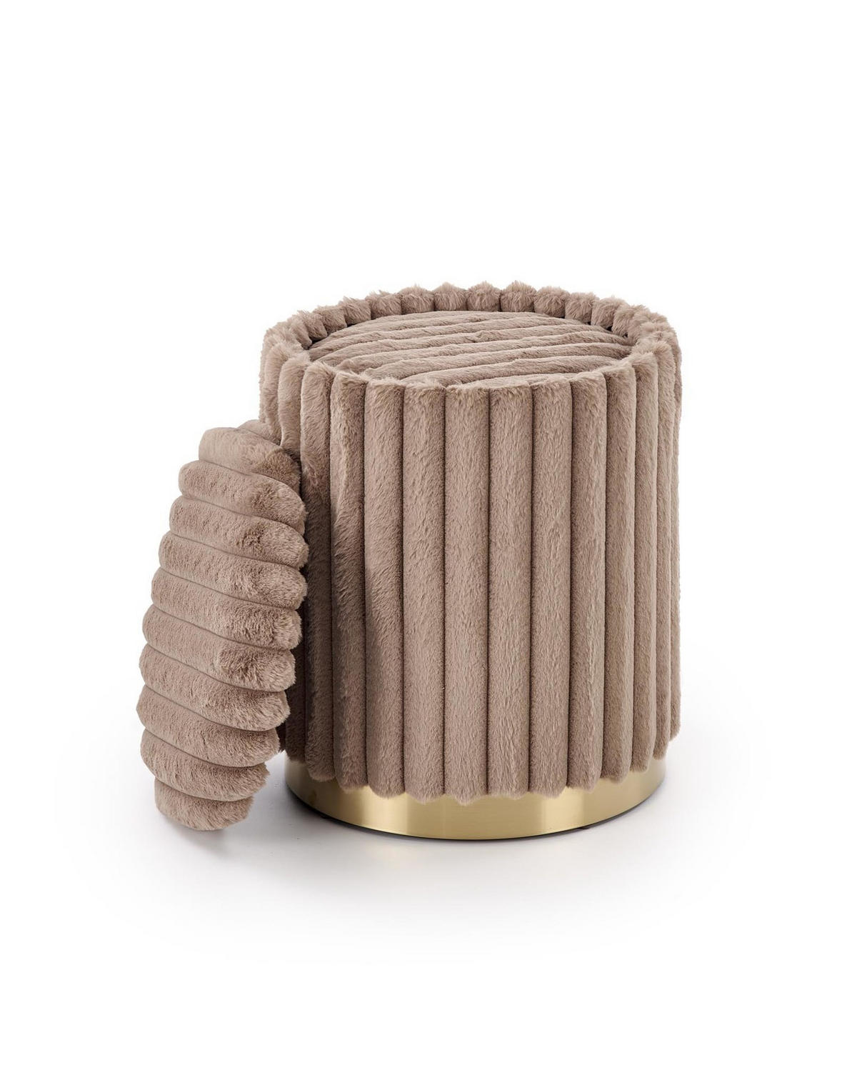 Pouf-Set der gepolsterten AUREA Cappuccino - Cappuccino, Textil (40/45/40cm) - Lookway