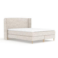 KONTINENTALBETT Ardis Creme 200/200 cm mit Matratze und Topper - Creme/Naturfarben, Holz/Holzwerkstoff (200/200cm) - Maison de Reve