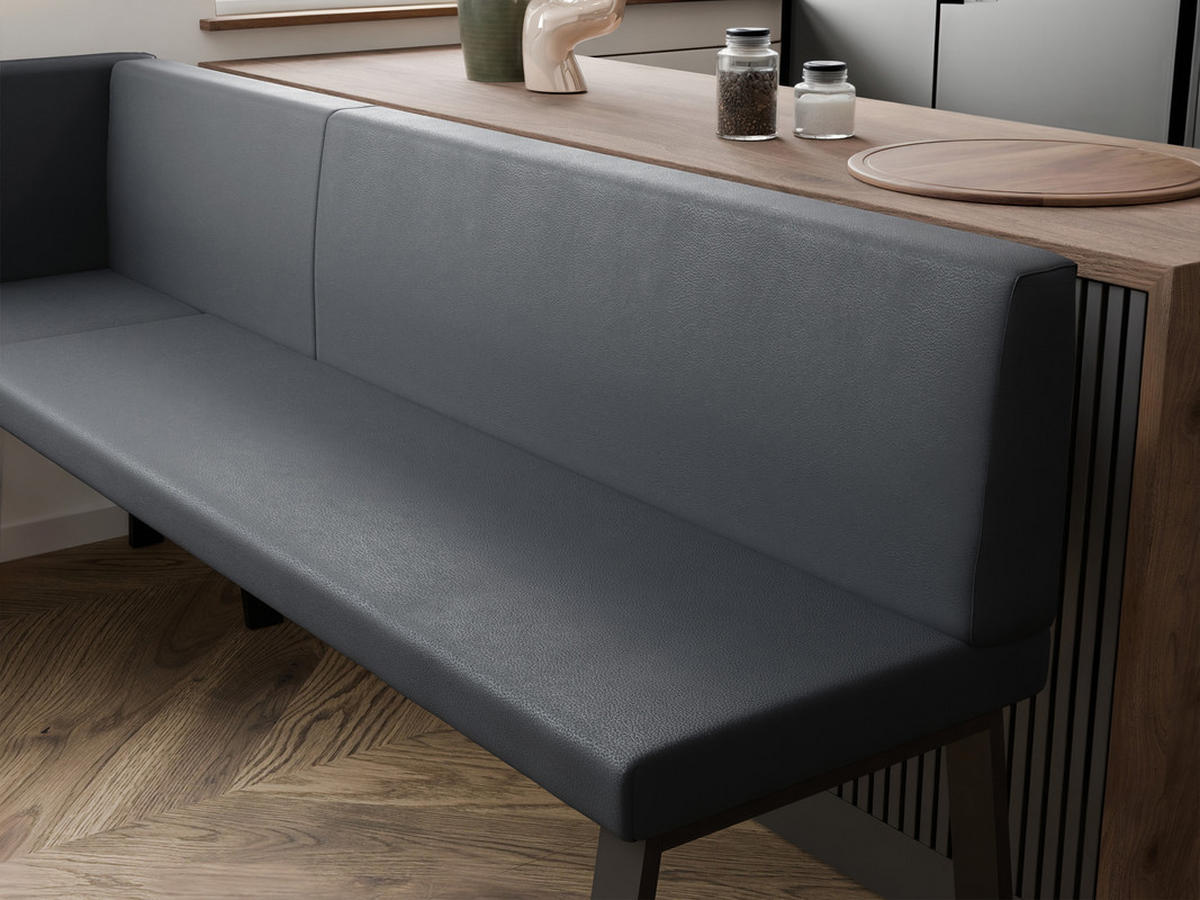 ECKBANK links MONO Y Kunstleder glatt, 128/168 cm Grau - Grau, Kunststoff/Textil (128/168cm) - Idohome