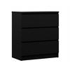 KOMMODE 3 Schubladen, Mattschwarz, 78 x 70 x 39 cm - Schwarz, Holzwerkstoff (70/78/39cm) - 3XE LIVING