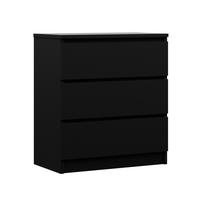 KOMMODE 3 Schubladen, Mattschwarz, 78 x 70 x 39 cm - Schwarz, Holzwerkstoff (70/78/39cm) - 3XE LIVING