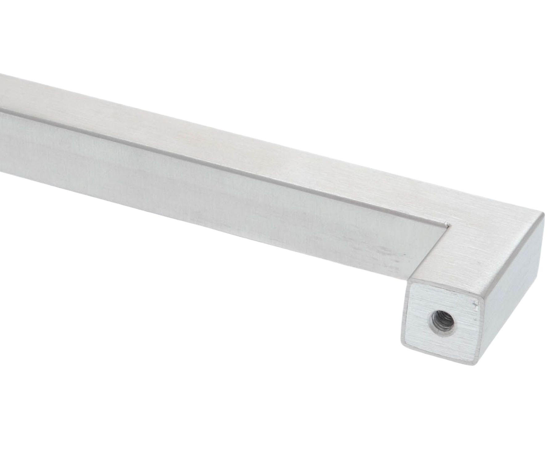 MÖBELGRIFF BA 192mm, Küchengriff Edelstahl gebürstet, Türgriff eckig - Grau, Metall (1.4/3.5/20.6cm)
