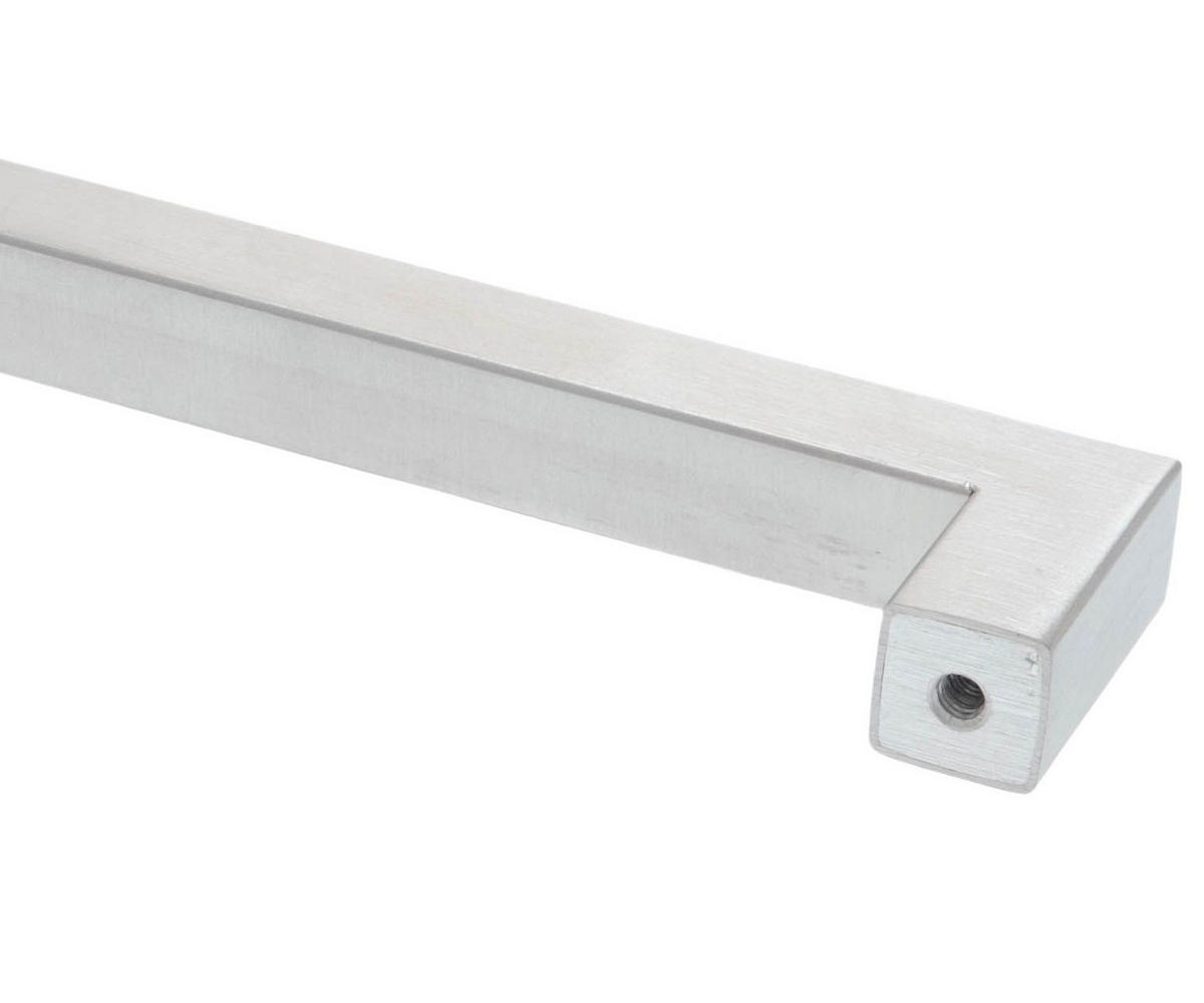 MÖBELGRIFF BA 192mm, Küchengriff Edelstahl gebürstet, Türgriff eckig - Grau, Metall (1.4/3.5/20.6cm)