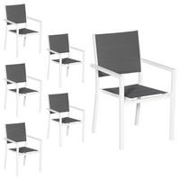 STÜHLE Weiß und grau 6er-Set - Weiß, Kunststoff (56.5/90/57cm) - Happy Garden