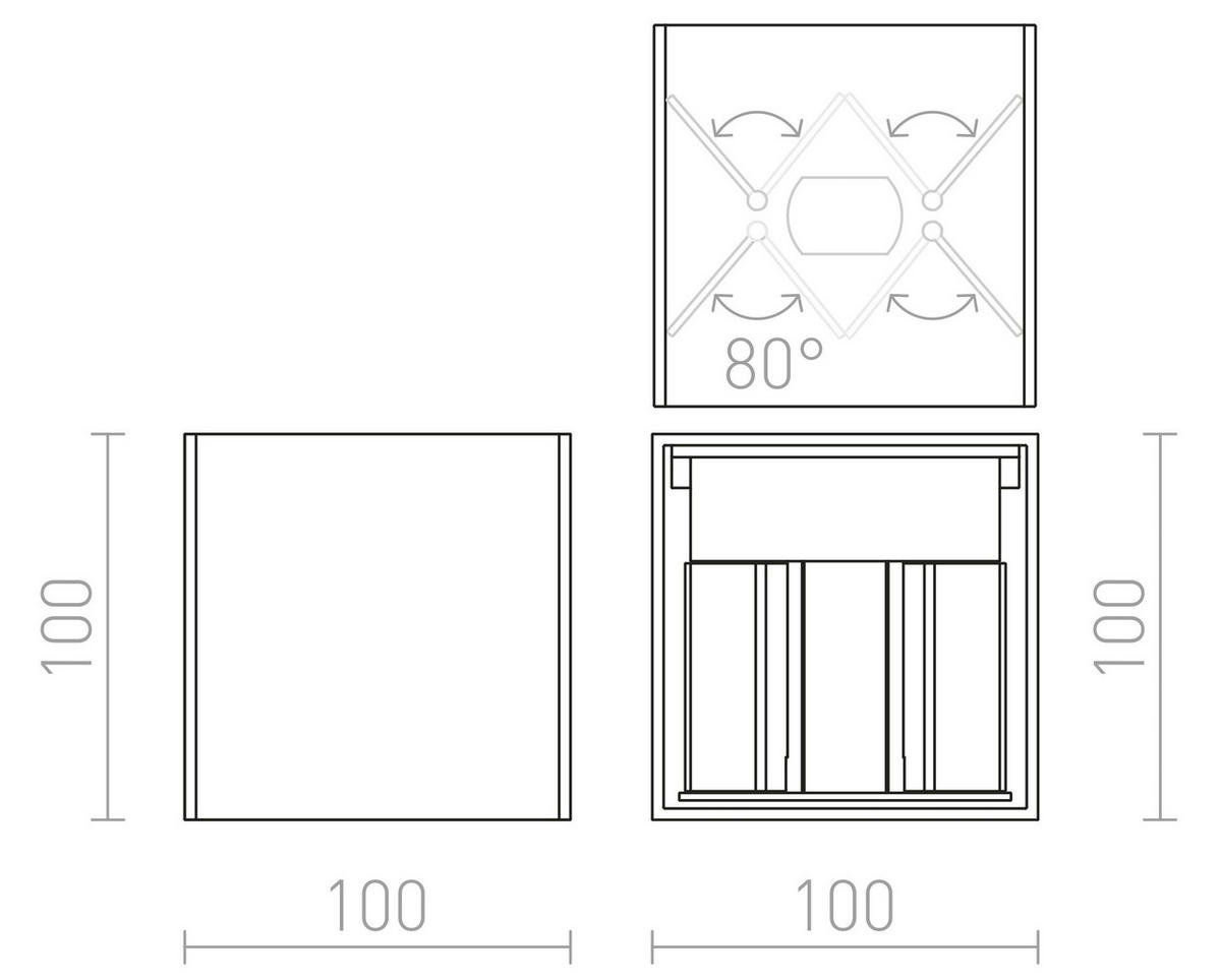 AUSSENLEUCHTE TITO SQ DIMM Weiß 6 W IP65 - Weiß, Metall (10/10/10cm) - Rendl