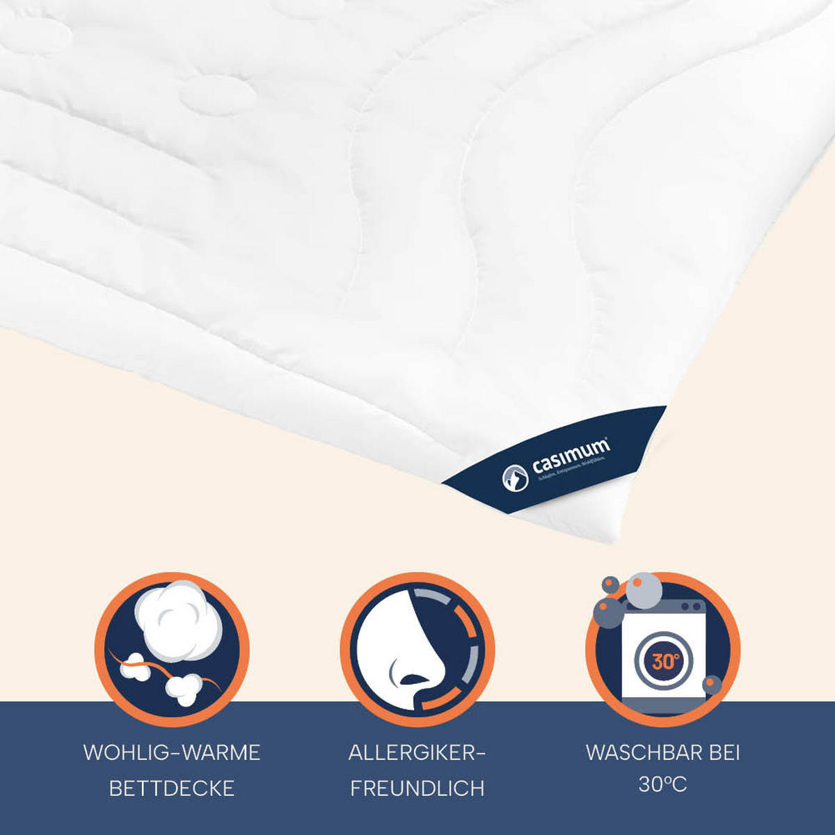 BETTDECKE, Kamelhaardecke 240x220 cm Warm, Winterdecke 100% Kamelflaumhaar - Weiß, Textil (240/220cm) - casimum