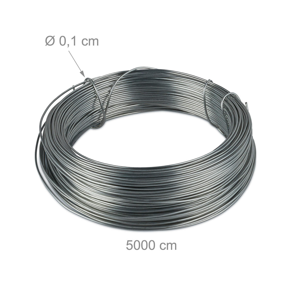 2XBINDEDRAHT - Silberfarben, Metall (0.1cm) - Relaxdays