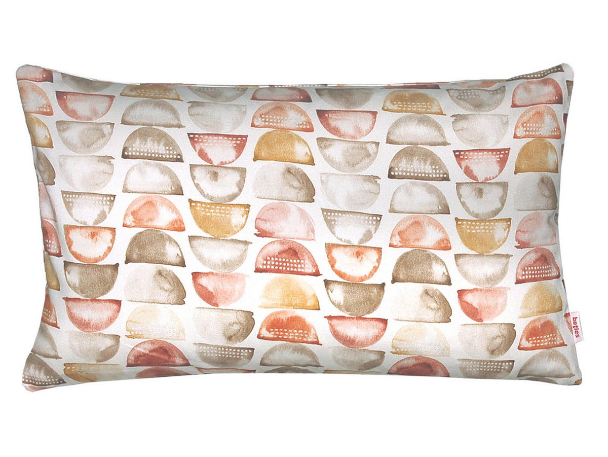 KISSENHÜLLE Ubuntu erdton 100% Baunwolle 30/50 cm - Taupe/Currygelb, Textil (30/50cm) - beties Heimtextil
