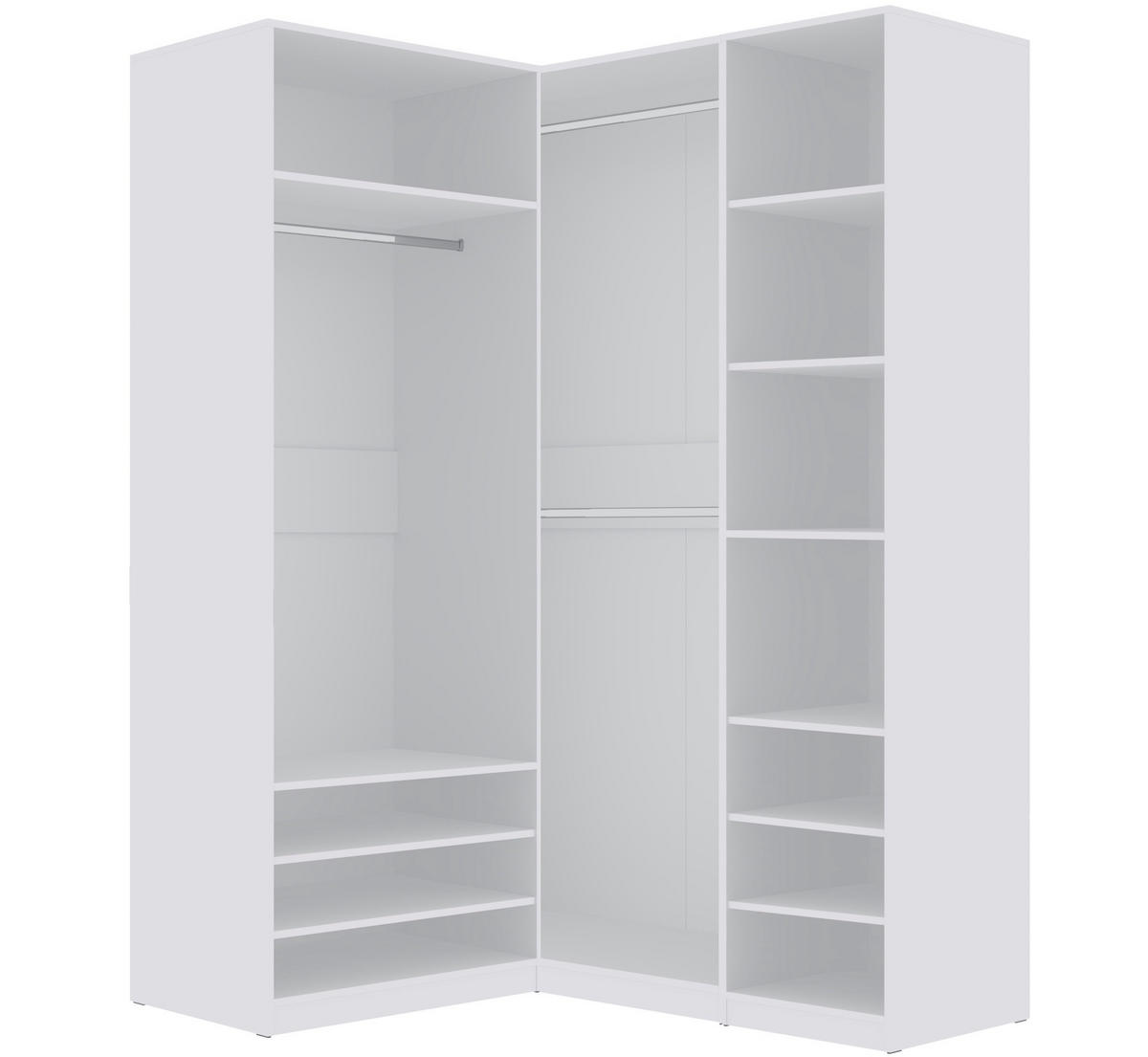 OFFENER-KLEIDERSCHRANK TRES L/B Weiß 240/206/51 cm - Weiß, Holzwerkstoff (240/206/51cm) - Marmex Möbel