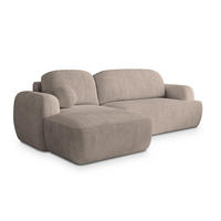 ECKSOFA MODENZA P L-S Beige Kordstoff mit Schlaffunktion - Beige, Holz (266/148cm) - MASSENO