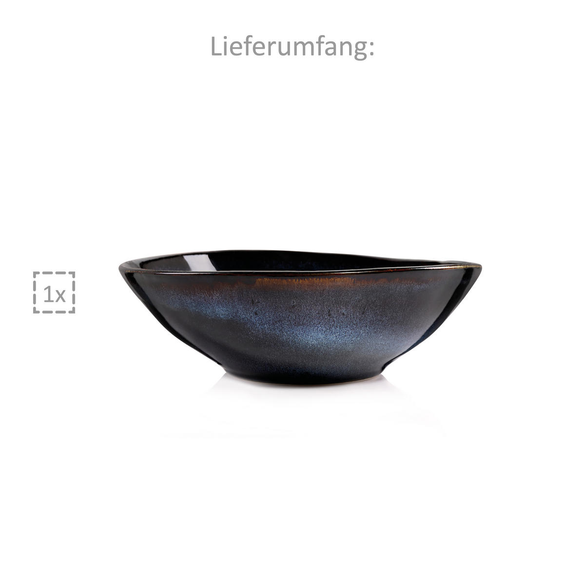 SALATSCHALE TOKIO - aus Steingut - Schwarz, Stein (23.5/23.5/7.5cm) - Sänger