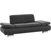SOFA 2-Sitzer Kaye Bezug Veloursstoff Metallfuß verchromt / anthrazit - Anthrazit, Kunststoff (190/76/90cm) - 58aufmkessel