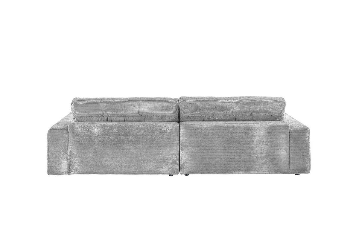 ECKSOFA LANA SOFA Hellgrau Cord - Hellgrau/Schwarz, Textil (296/205cm) - KAWOLA