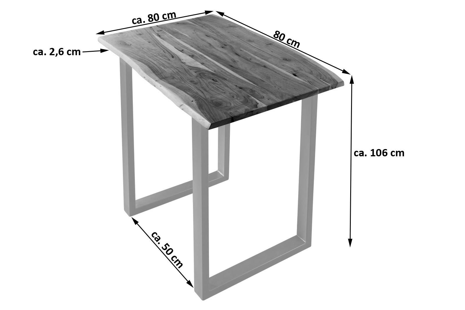 BARTISCH QUEBEC - Silberfarben/Braun, Holz/Metall (80/106/80cm) - SAM
