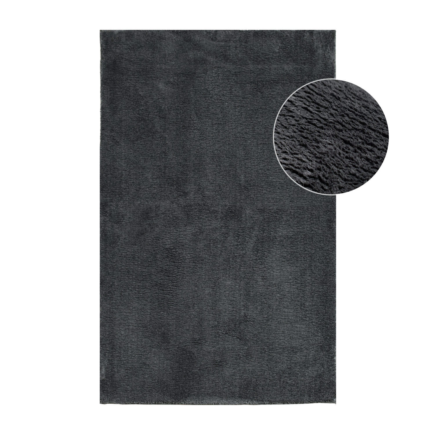 BADTEPPICH Waschbar Pure 500 Anthrazit 40x60 cm - Anthrazit, Textil (40/60cm) - carpet city