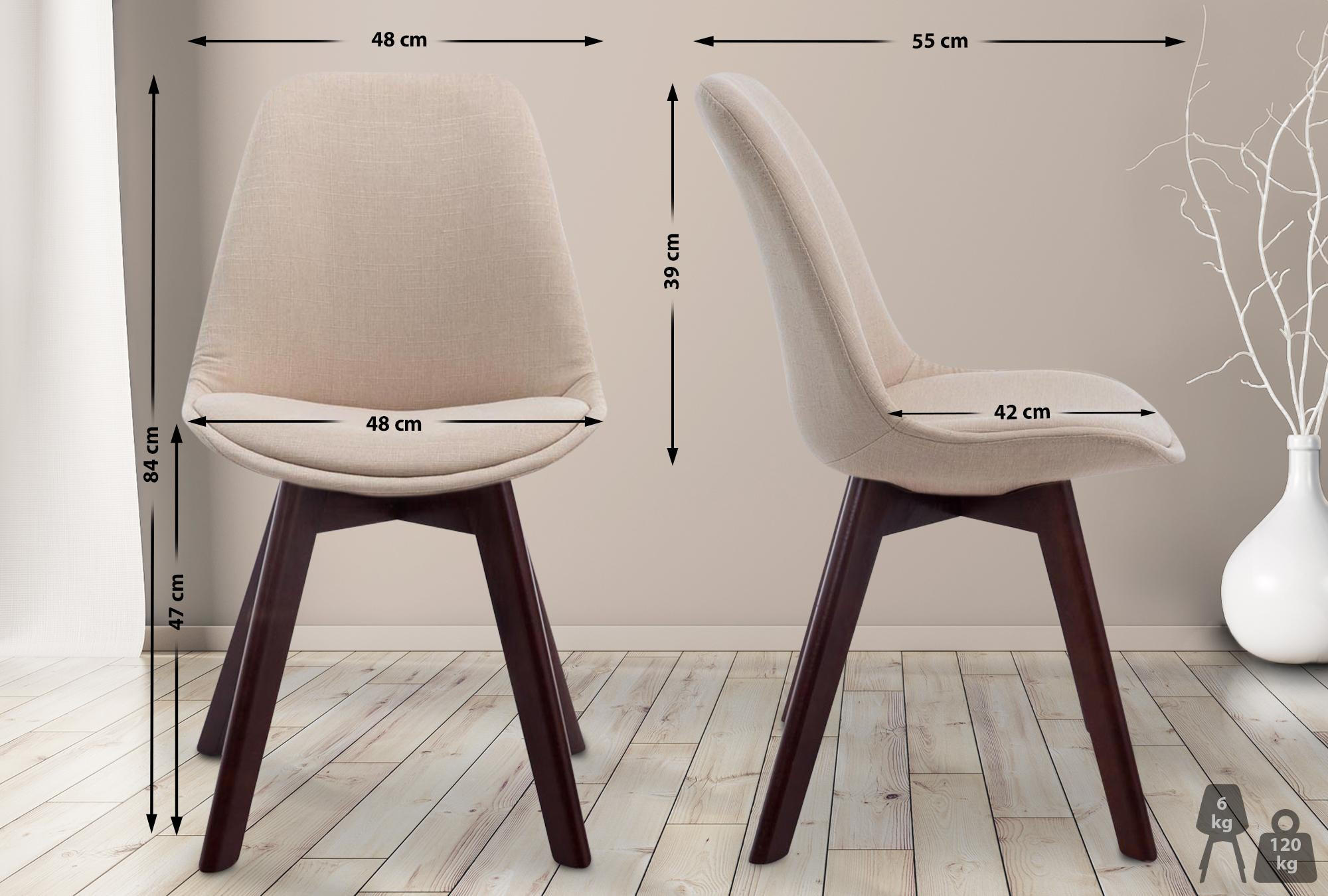 Thumbnail - CLP Stuhl, Creme, Textil, 48x84x55 cm, Esszimmer, Stühle, Esszimmerstühle, Vierfußstühle