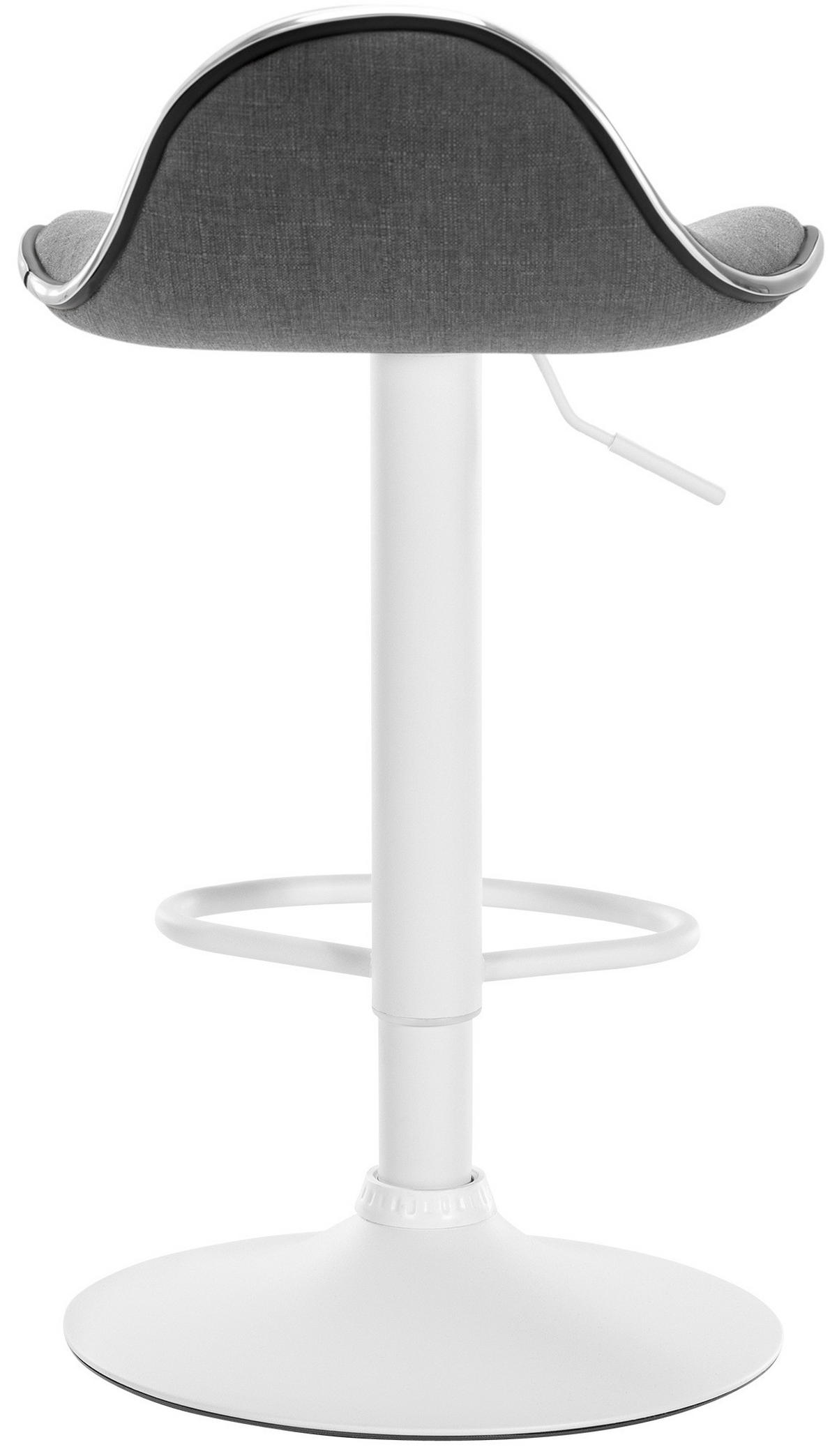 BARHOCKER Stoff hellgrau - Hellgrau/Weiß, Textil/Metall (45/71/45cm) - CLP