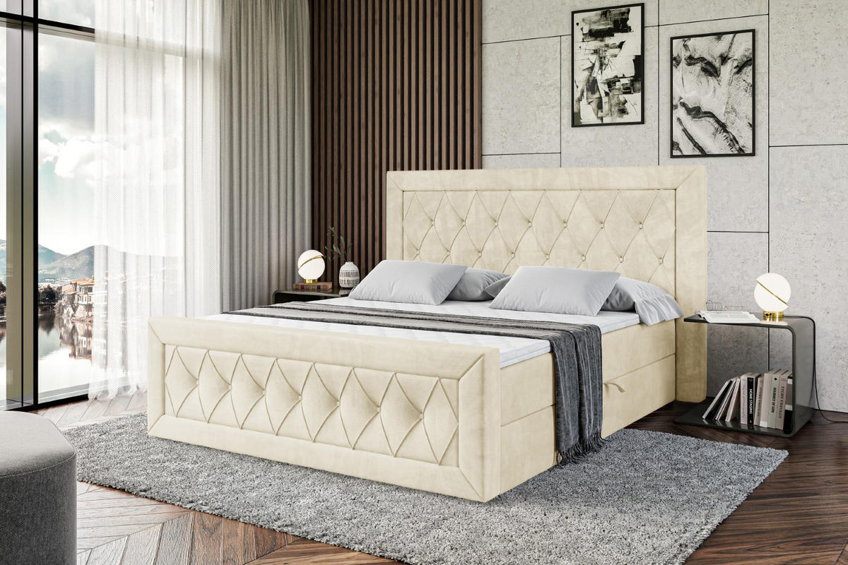 BOXBETT NOEL-Z - 120 x 200 - H3 - Beige - Beige, Holzwerkstoff (120/200cm) - ALTDECOR