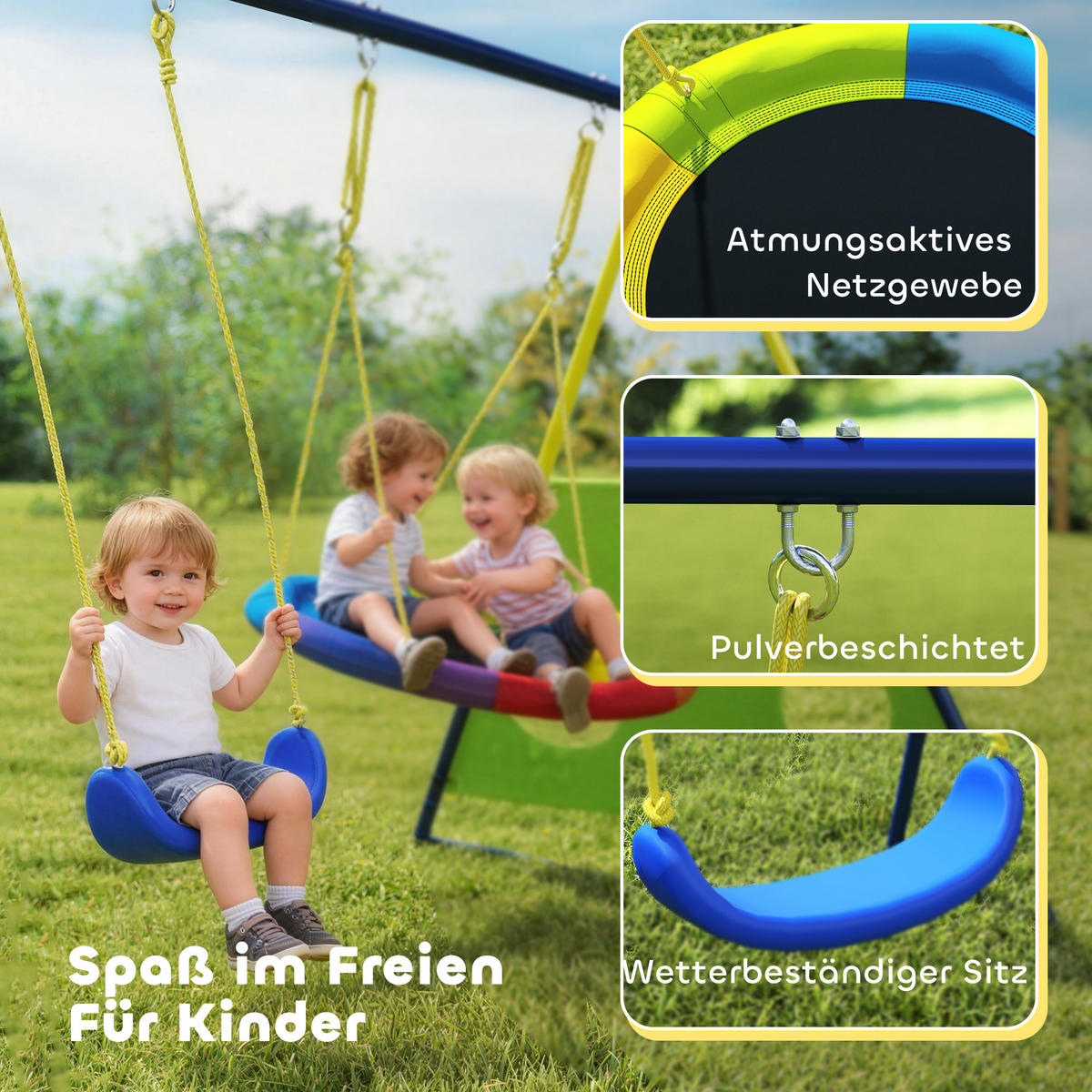 SCHAUKELGESTELL Stahl Oxford-Stoff Mehrfarbig - Multicolor, Metall (160/288cm) - AIYAPLAY