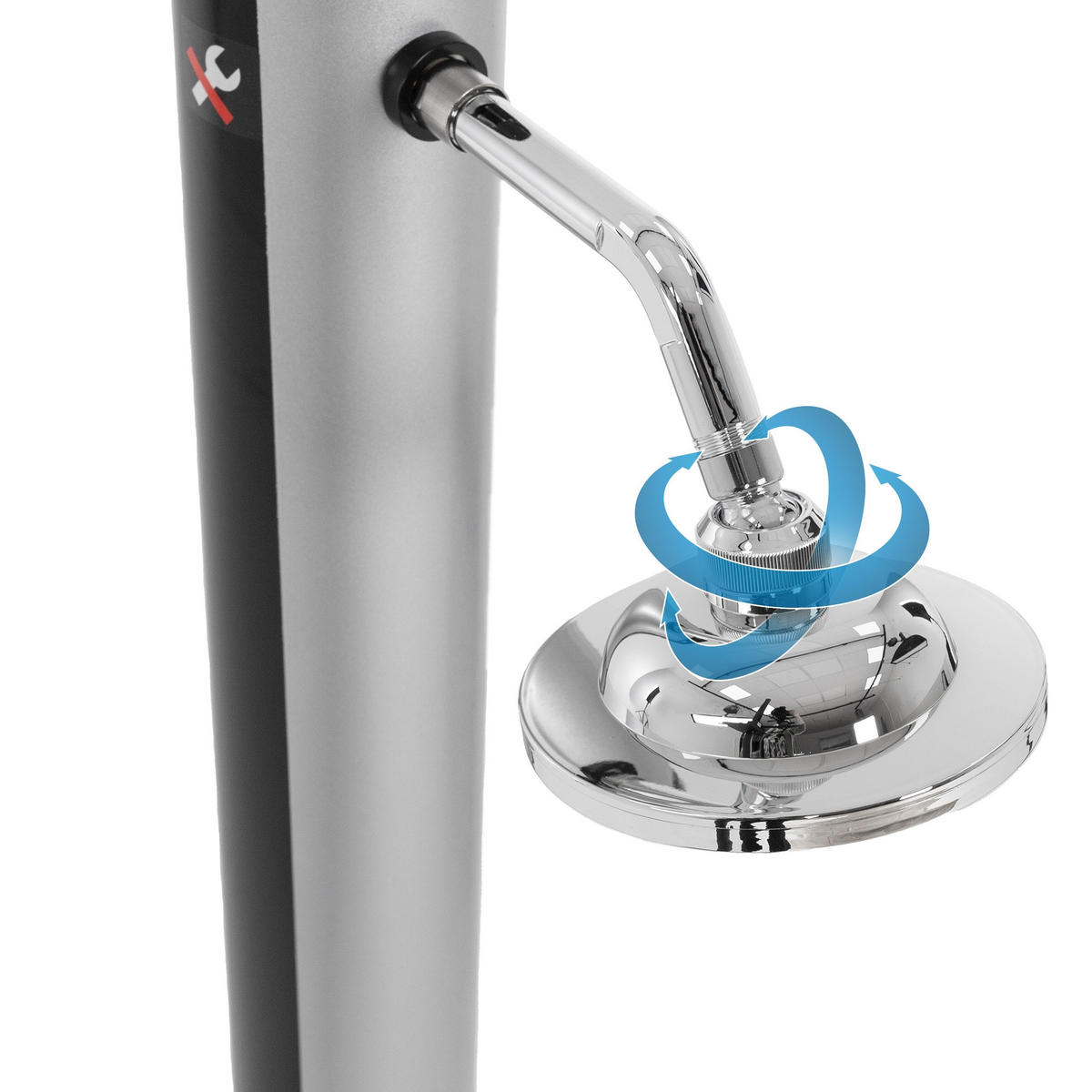 SOLARDUSCHE - Silberfarben, Kunststoff (11.5/210/11.5cm) - ML-DESIGN