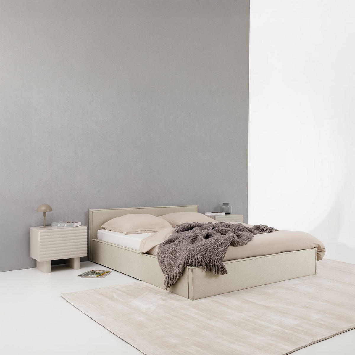 POLSTERBETT PESARO 140X200 CM - Beige, Textil (140/200cm) - IDIMEX