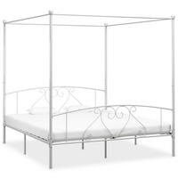 HIMMELBETT-GESTELL 180/200 Cm Metall Weiss - Weiß, Metall (180/200cm) - vidaXL