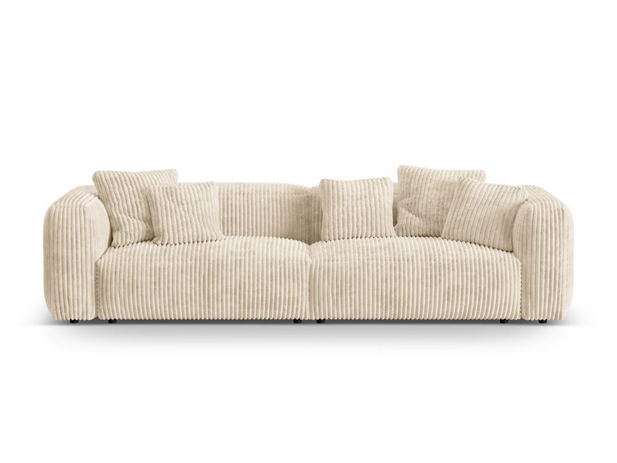 MODULARES-SOFA Martina aus Cord leichtes beige 4 Sitzplätze - Creme, Textil (320/75/106cm) - Micadoni