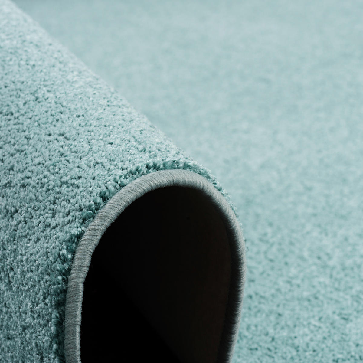 HOCHFLOR VELOURS TEPPICH LUNA RUND - Mintgrün, Textil (100/100cm) - Snapstyle