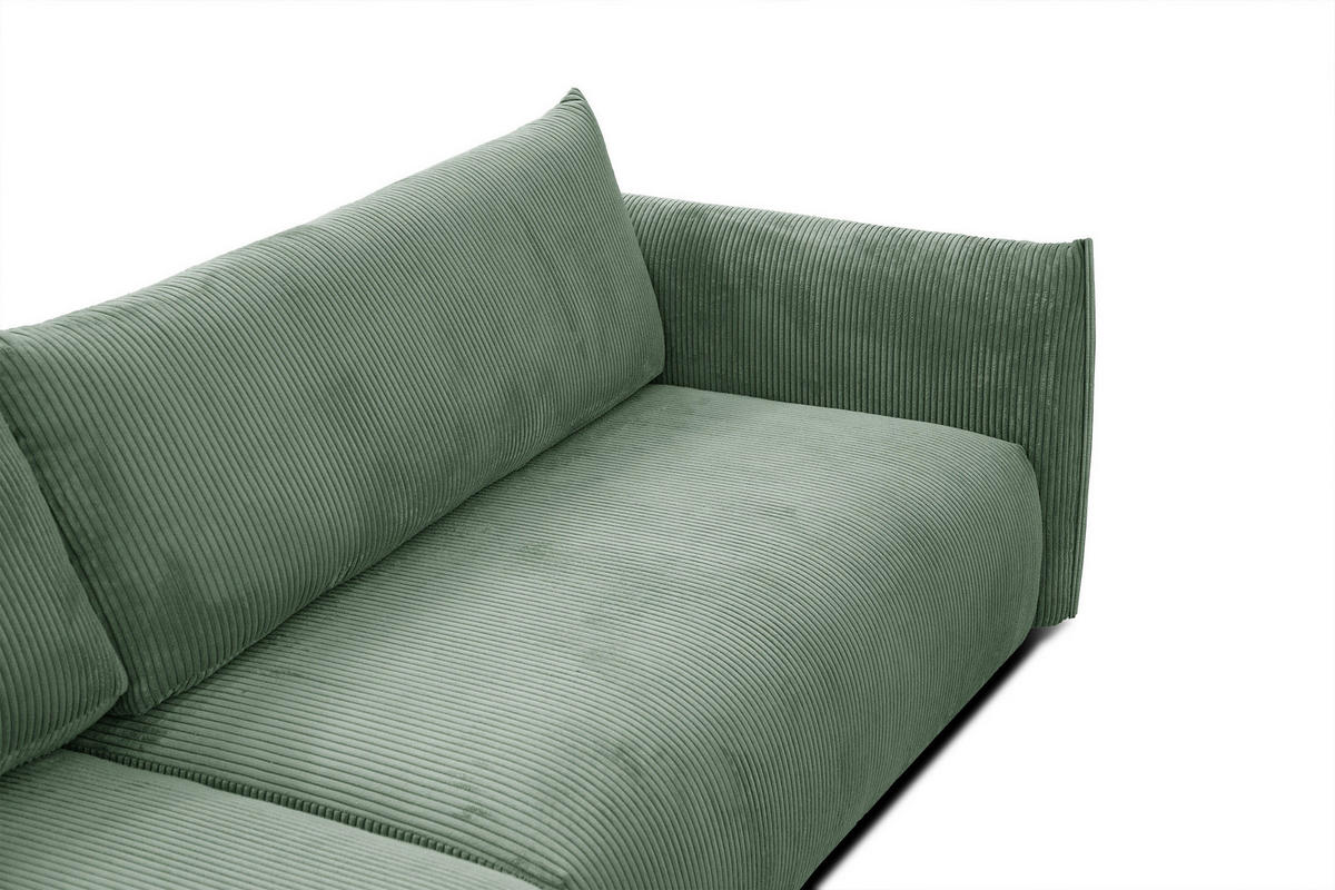 ECKSOFA TAUER 5-Sitzer, mintgrün - Schwarz/Mintgrün, Holzwerkstoff/Kunststoff (174/292cm) - Courtois Laville