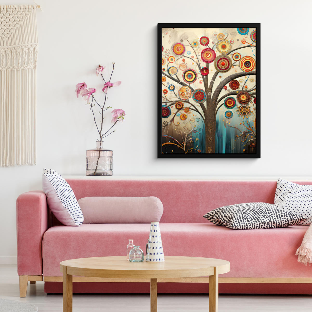 GERAHMTES BILD Baum - Baum des Lebens - Farbe 60x80 cm - Braun, Papier (60/80cm) - MuchoWow