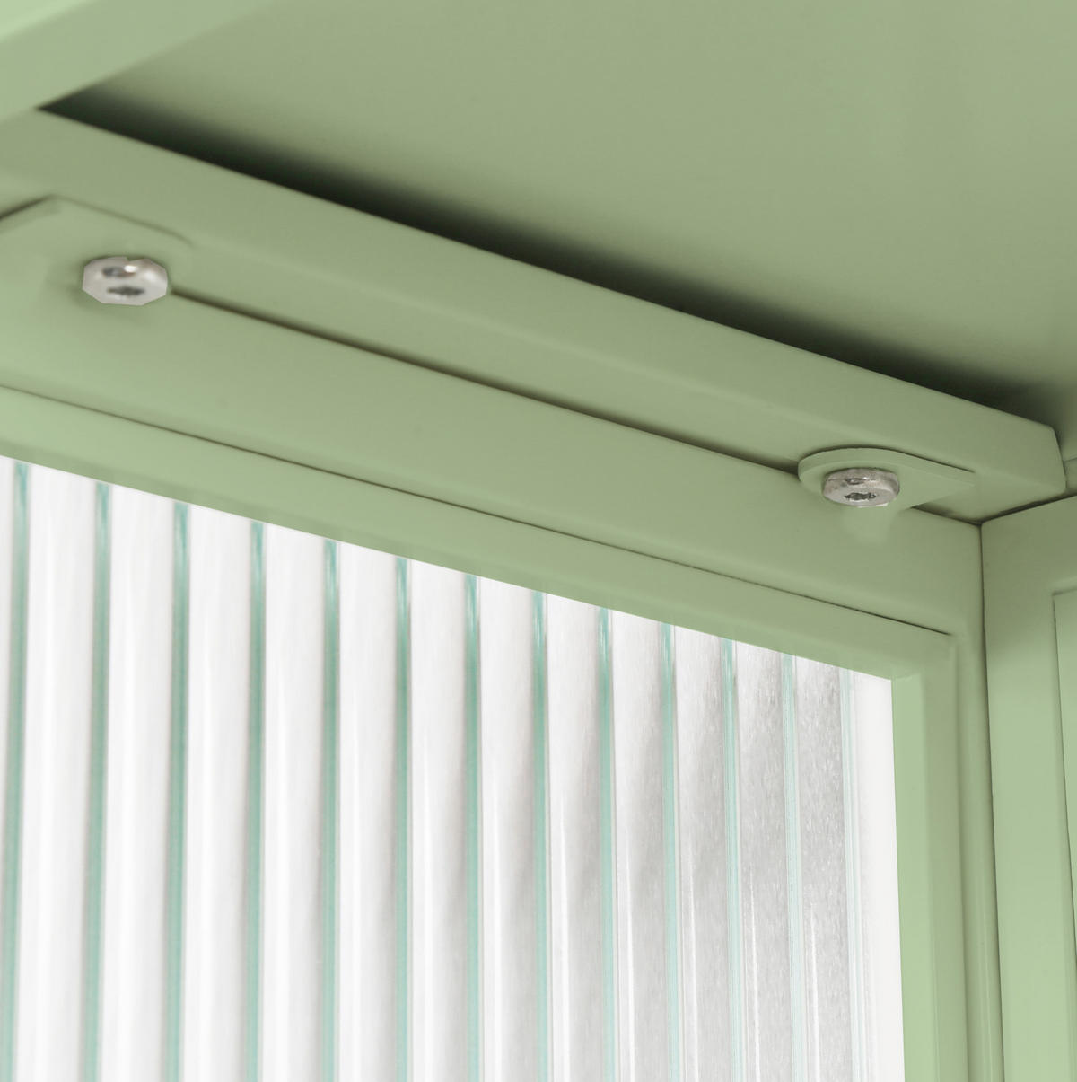KÜCHENOBERSCHRANK 60/23/78 cm mit 2 Glastüren, offenem Fach und Handtuchhalter aus Glas und Metall, Grün - Grün, Glas (60/78/23cm) - Redom