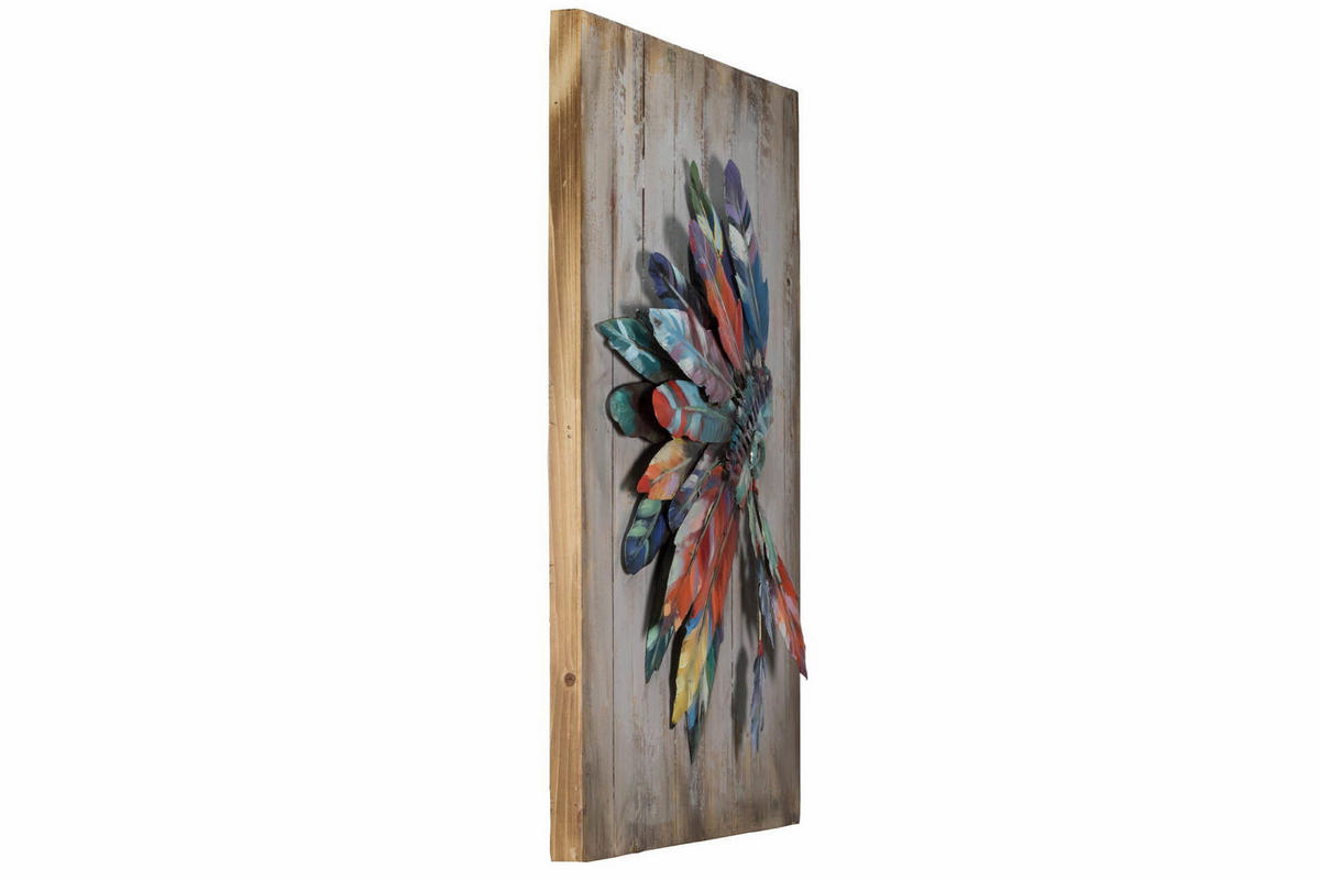 METALLBILD Bunt 60/90 cm - Multicolor/Braun, Metall (3.27/90cm) - KUNSTLOFT