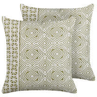 DEKOKISSEN 2er-Set Hellgrün 45/45 cm Larics - Hellgrün, Naturmaterialen/Textil (45/45cm) - Beliani
