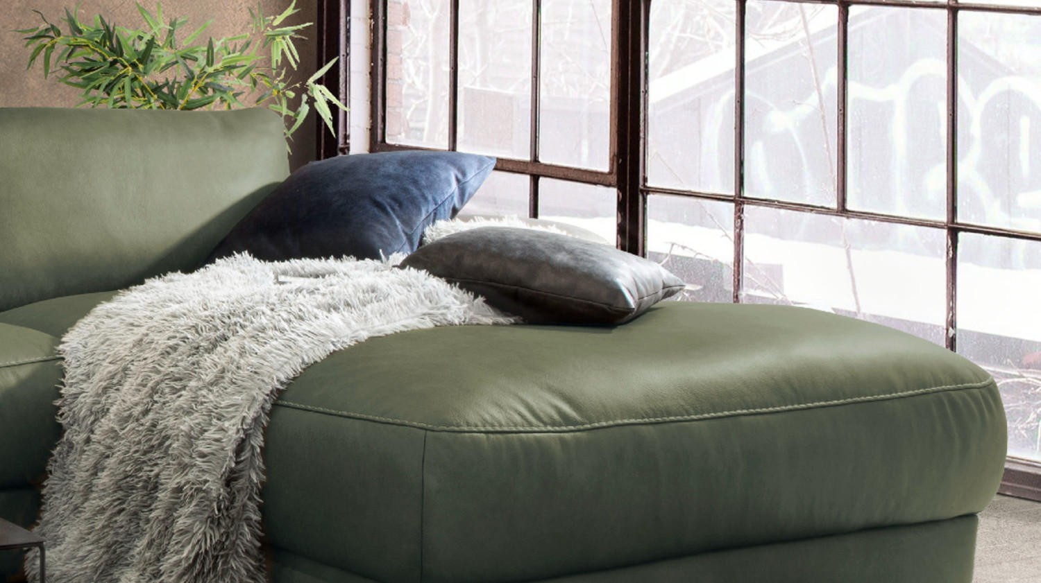 ECKSOFA MOTORISCH. RELAXFUNKTION LOLA Dunkelgrün Leder - Dunkelgrün/Schwarz, Leder (233/178cm) - KAWOLA