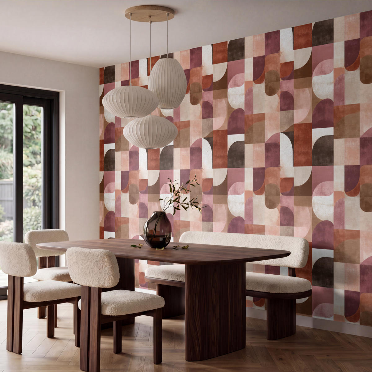 TAPETE - Geometrie - Modern - Retro - 400x260 cm - Multicolor, Papier (400/260cm) - OnlyWow