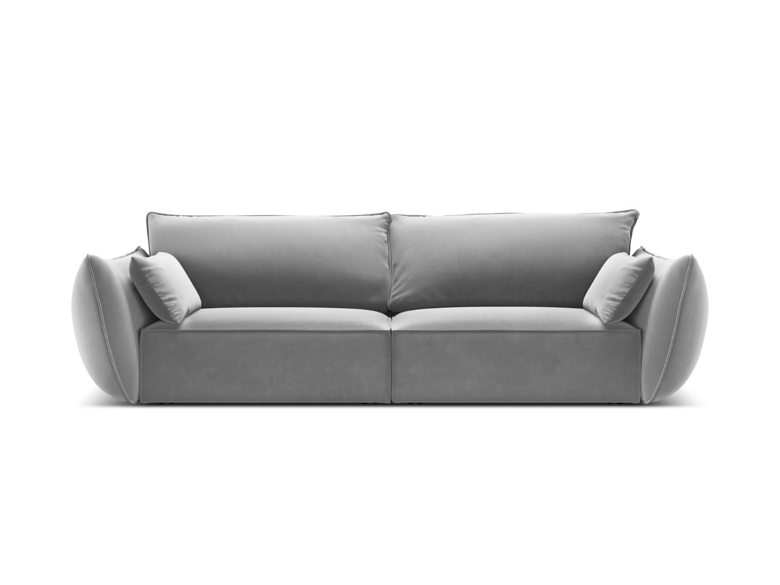 SOFA Kaelle aus Samt grau 3 Sitzplätze - Grau, Textil (100/85/208cm) - Micadoni