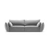 SOFA Kaelle aus Samt grau 3 Sitzplätze - Grau, Textil (100/85/208cm) - Micadoni