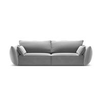 SOFA Kaelle aus Samt grau 3 Sitzplätze - Grau, Textil (100/85/208cm) - Micadoni