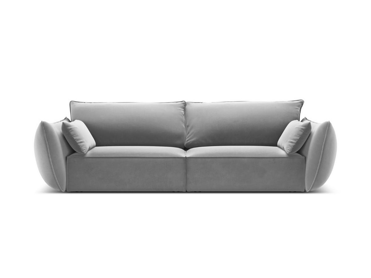SOFA Kaelle aus Samt grau 3 Sitzplätze - Grau, Textil (100/85/208cm) - Micadoni
