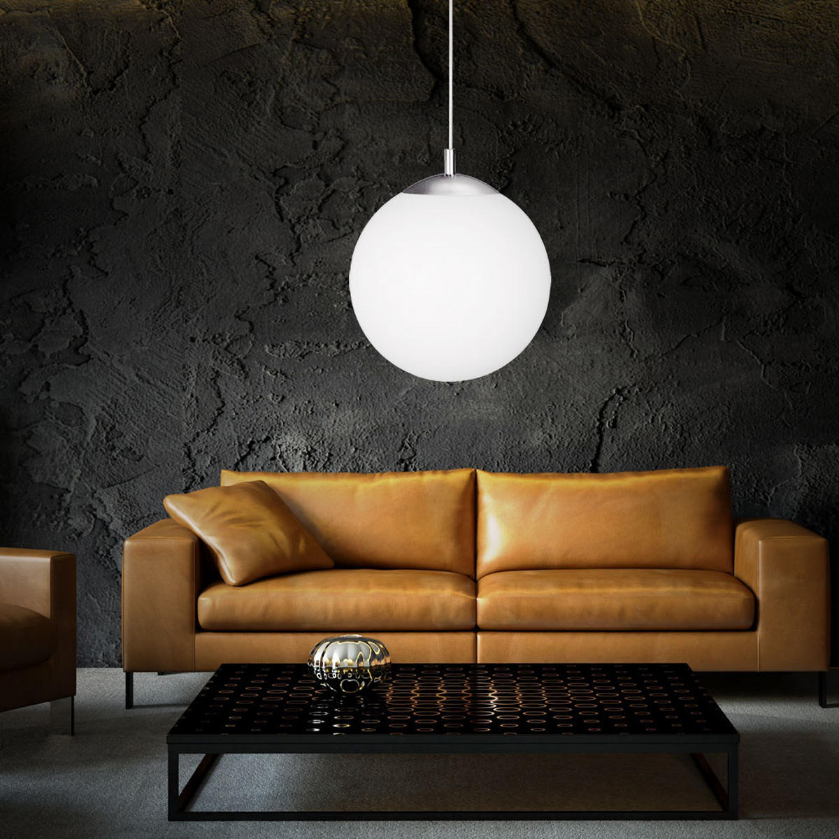 PENDELLEUCHTE Metall Glas Weiß matt - Weiß, Glas (25/25/180cm) - Globo Lighting