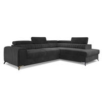 ECKSOFA Laurence mit Schlaffunktion & Bettkasten – 278 x 205 cm, verstellbare Kopfstützen - Anthrazit, Kunststoff (278/205cm) - Wohnideebilder