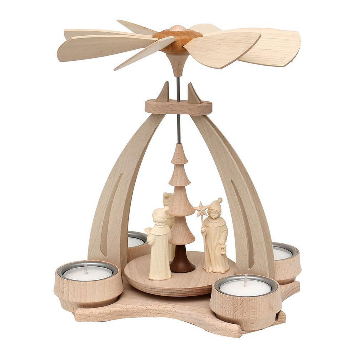 TISCH-PYRAMIDE Kurrendesänger Figuren a. Südtirol 14/18/24 cm - Multicolor, Holz (0.1/24/0.1cm) - Dekoteam24