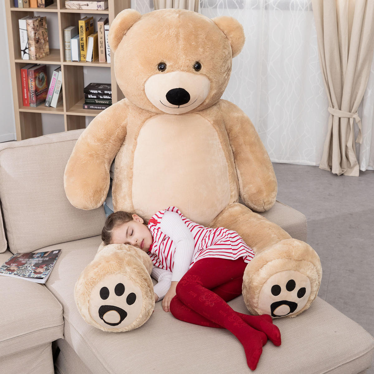 PLÜSCHTIER Riesen Teddy XXL Hellbraun 183cm - Hellbraun, Textil (60/50cm) - Vercart