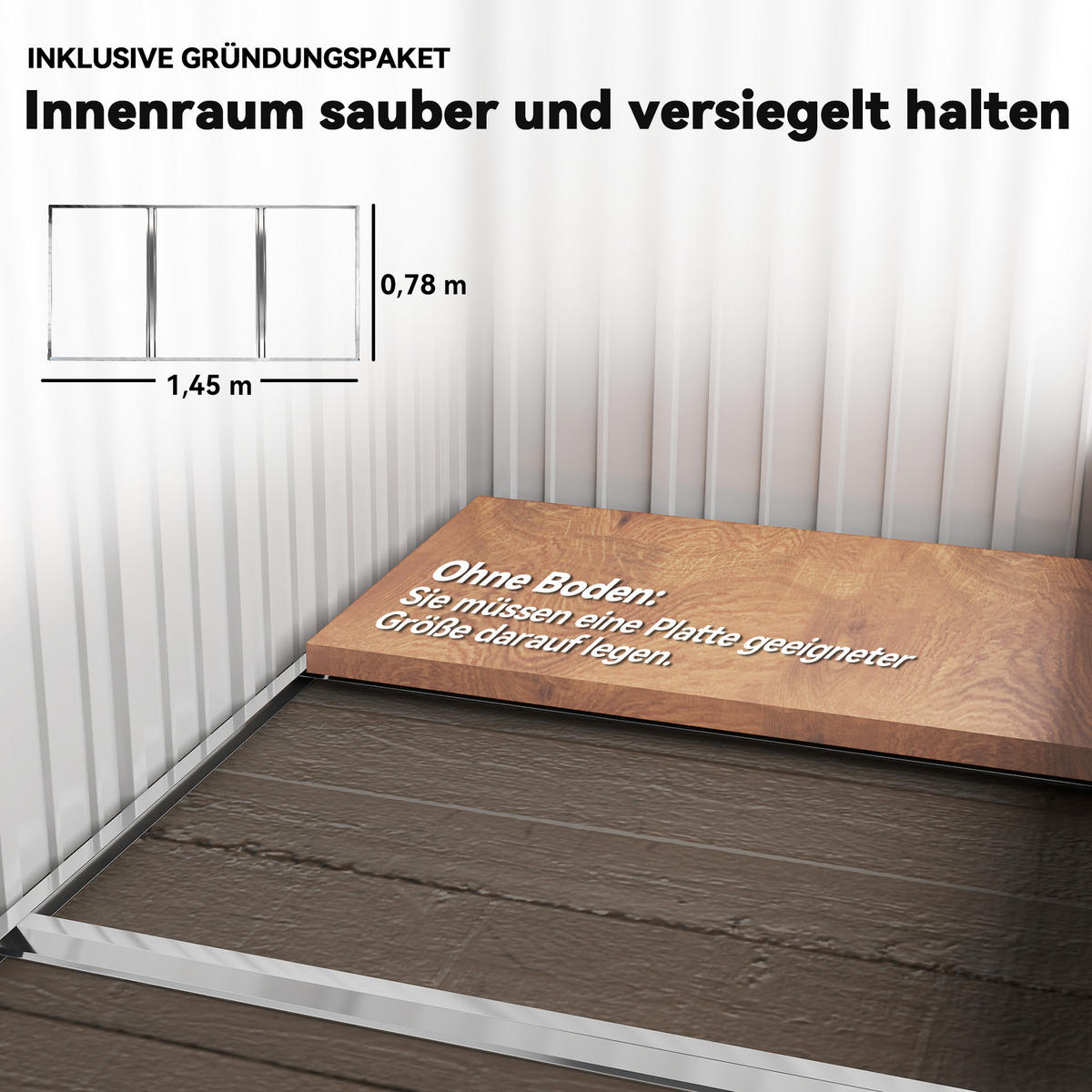 GARTENSCHUPPEN DE-08131 mit verstellbaren Regalböden, abschließbar Grau - Grau, Metall (95/181/161cm) - ComfortXL