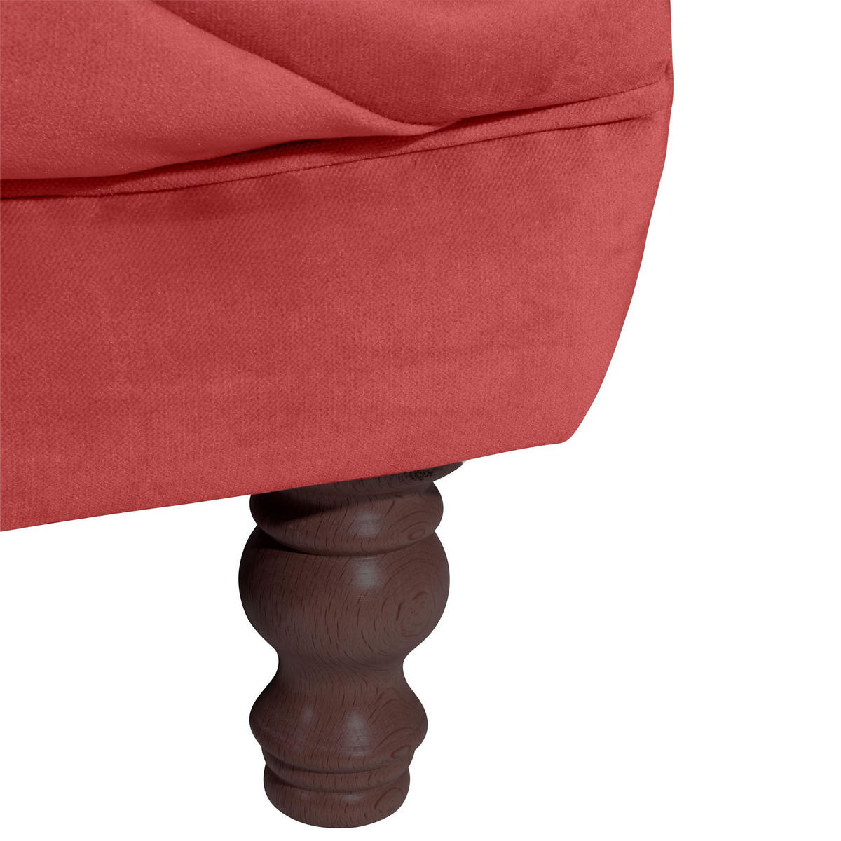 CHESTERFIELD Sofa 3-Sitzer Kaylin Samtvelours ziegel - Dunkelrot, Kunststoff (253/80/100cm) - 58aufmkessel