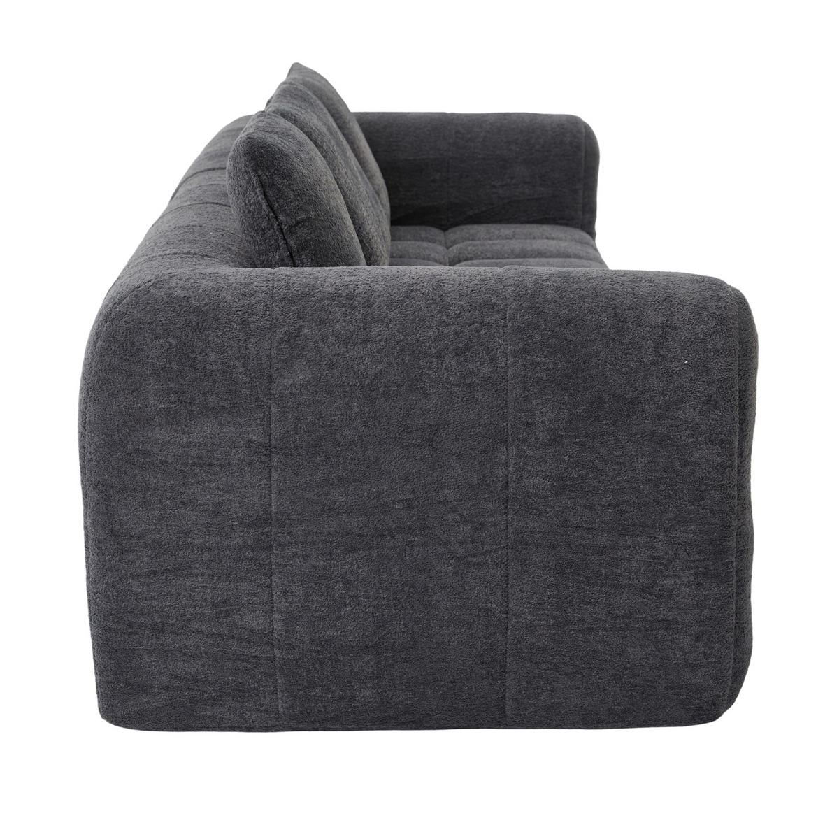 3-SITZER SOFA Samt Dunkelgrau - Dunkelgrau, Textil (160/70/94.5cm) - WISHDOR
